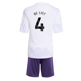 Manchester United Matthijs de Ligt #4 Borta Kläder Barn 2025-26 Kortärmad (+ Korta byxor)